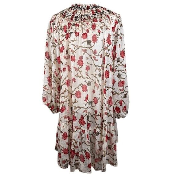 Free People Keeping Up With Kara Tunic Ivory Floral Chiffon Embroidery Small - Picture 8 of 15